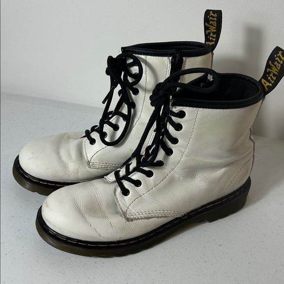 Dr. Martens Girl’s White Combat Boots - Picture 3 of 6